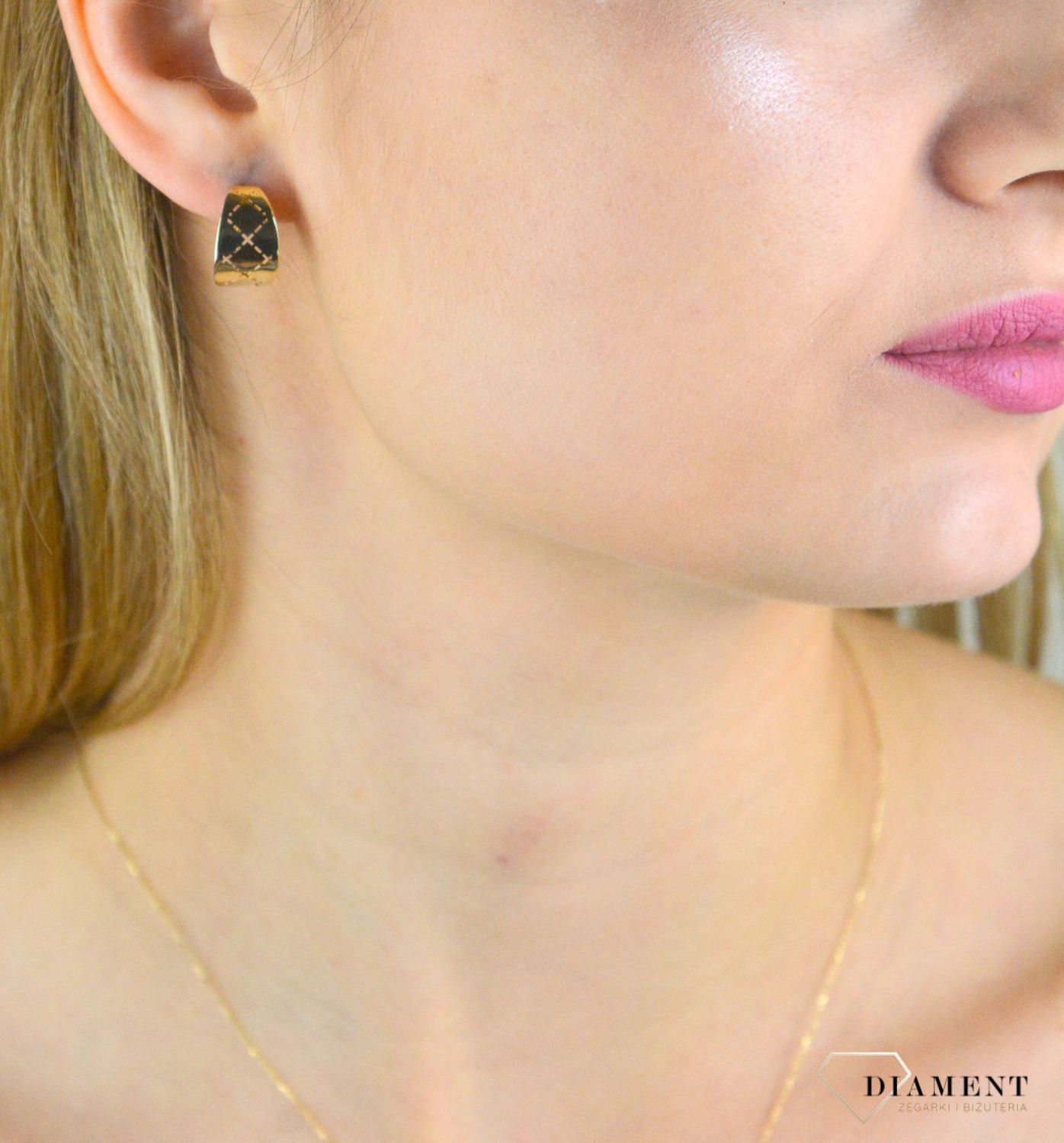 Złote kolczyki damskie 375 zdobione angielskie KL 8811 375.jpg